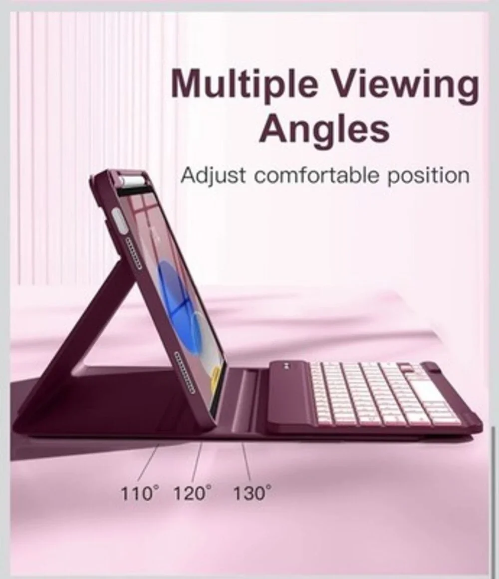 Universal Wireless Keyboard Case for Tablet Smartphone Purple